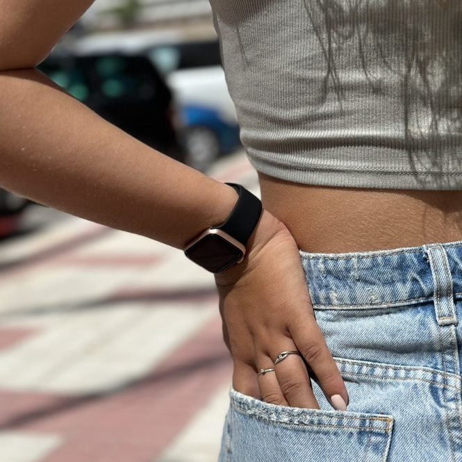 Wildhearts Apple Watch siliconen bandje (zwart)